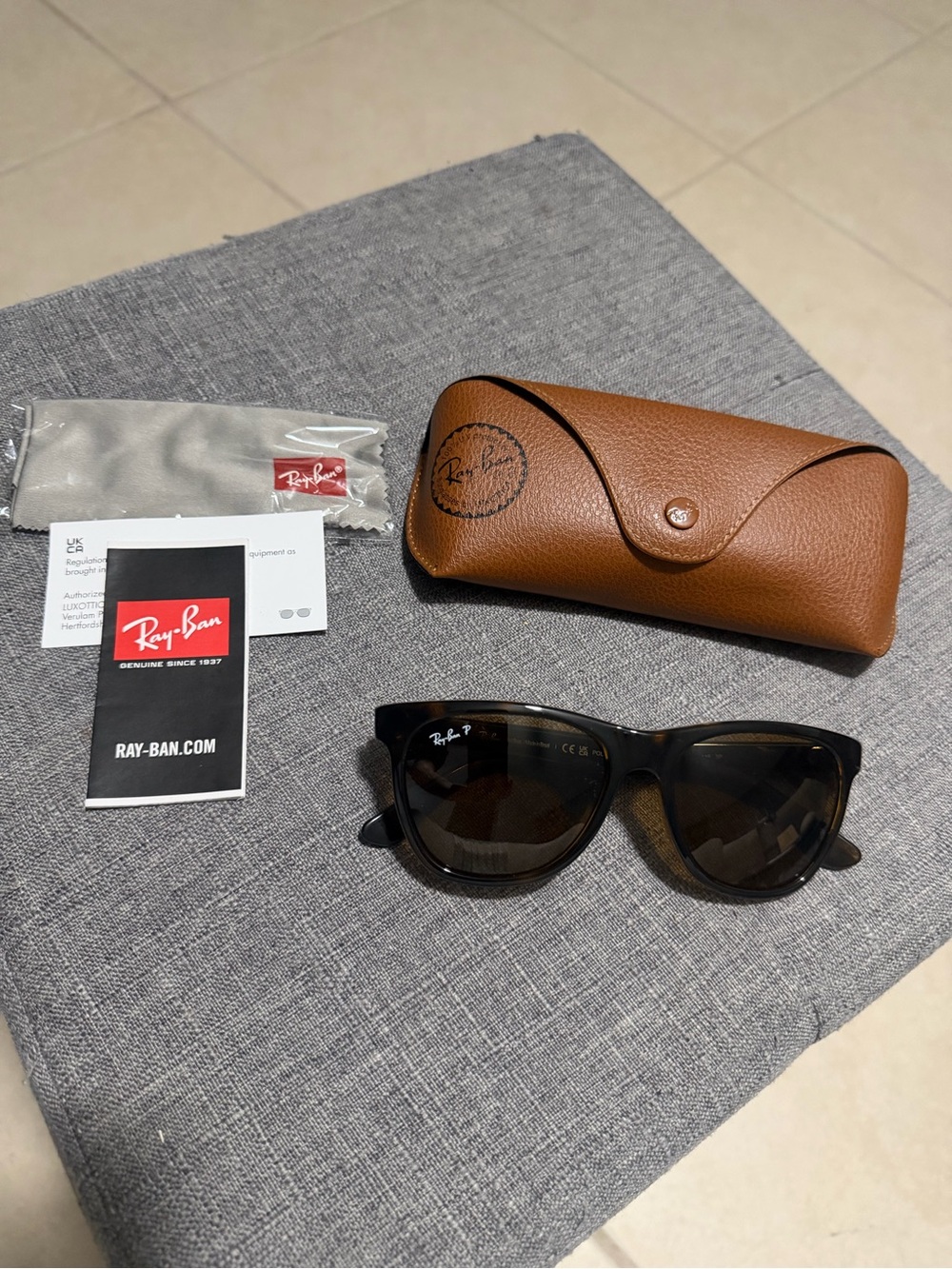 Ray-Ban RB4184 Polarized Tortoise Brown Sunglasses 54mm w/ Case - Picture 3 of 4